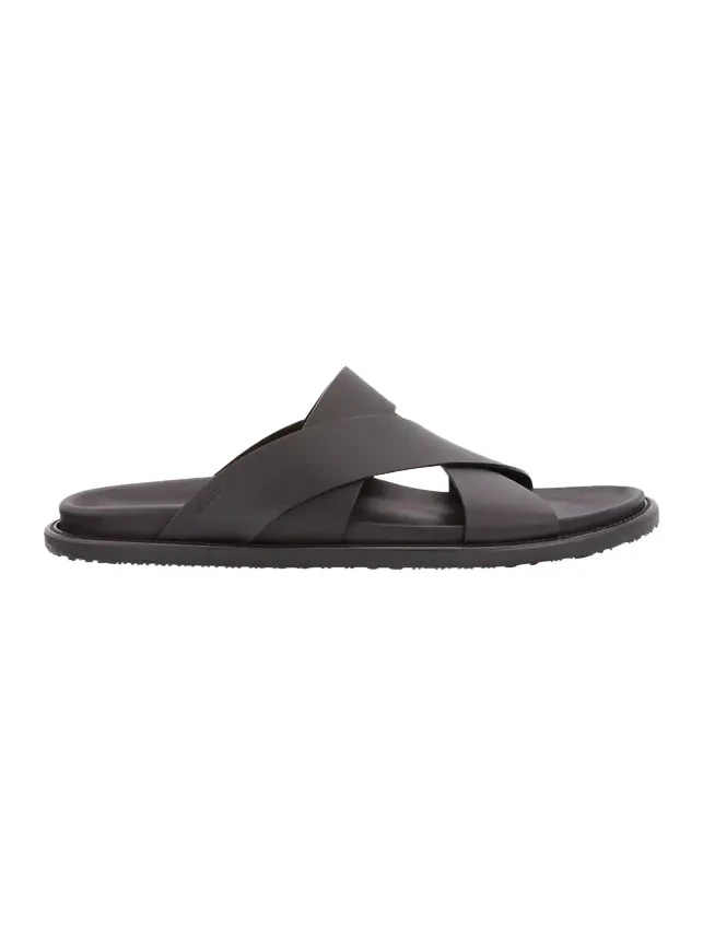 Stuart Weitzman Men's Berkley Leather Criss-Cross Slide Sandals