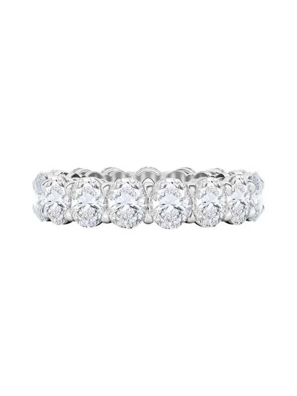18K Oval Cut Lab Grown Diamond Eternity Band, 6.0tcw