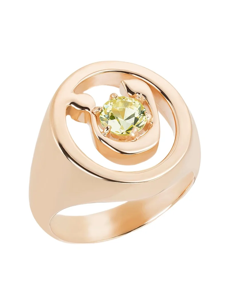 18K Gold Hebrew TET Initial Signet Ring