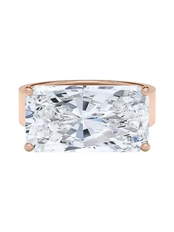HauteCarat Men's Radiant Lab Grown Diamond East-West Band