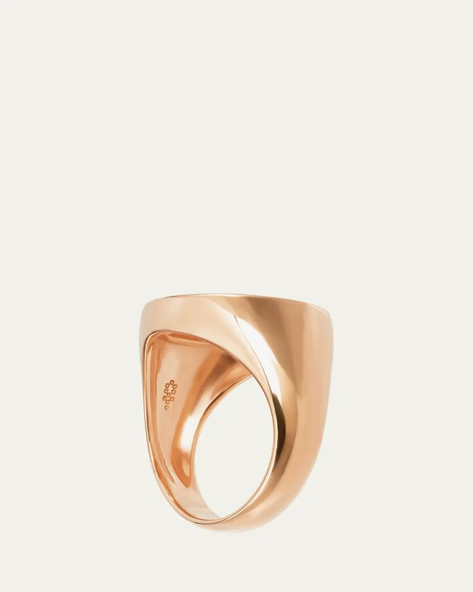 Procaccia Jewelry 18K Gold Hebrew KHET Initial Signet Ring | Thumbnail 3