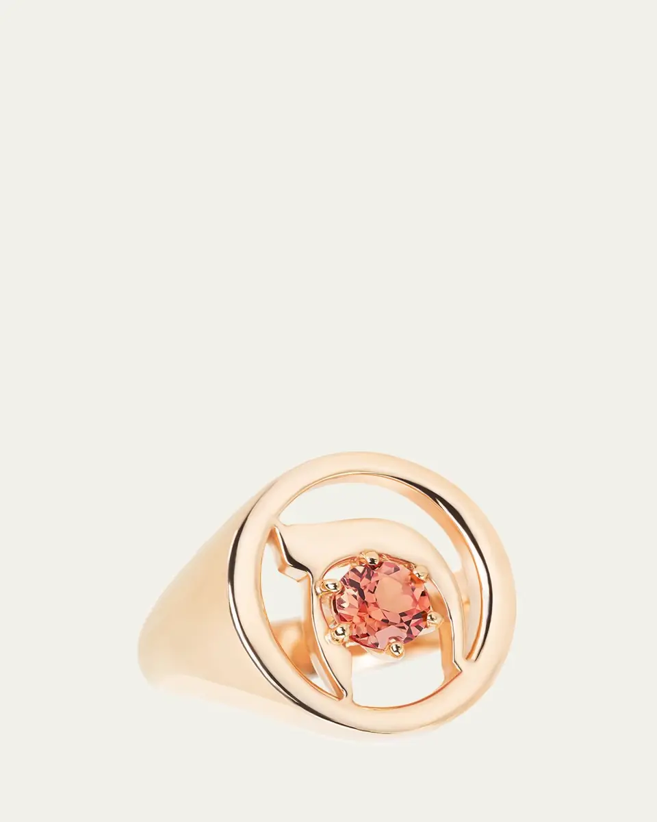 Procaccia Jewelry 18K Gold Hebrew KHET Initial Signet Ring | Thumbnail 4