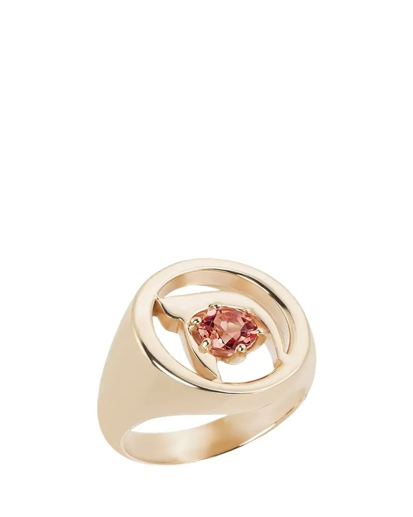 Procaccia Jewelry 18K Gold Hebrew KHET Initial Signet Ring