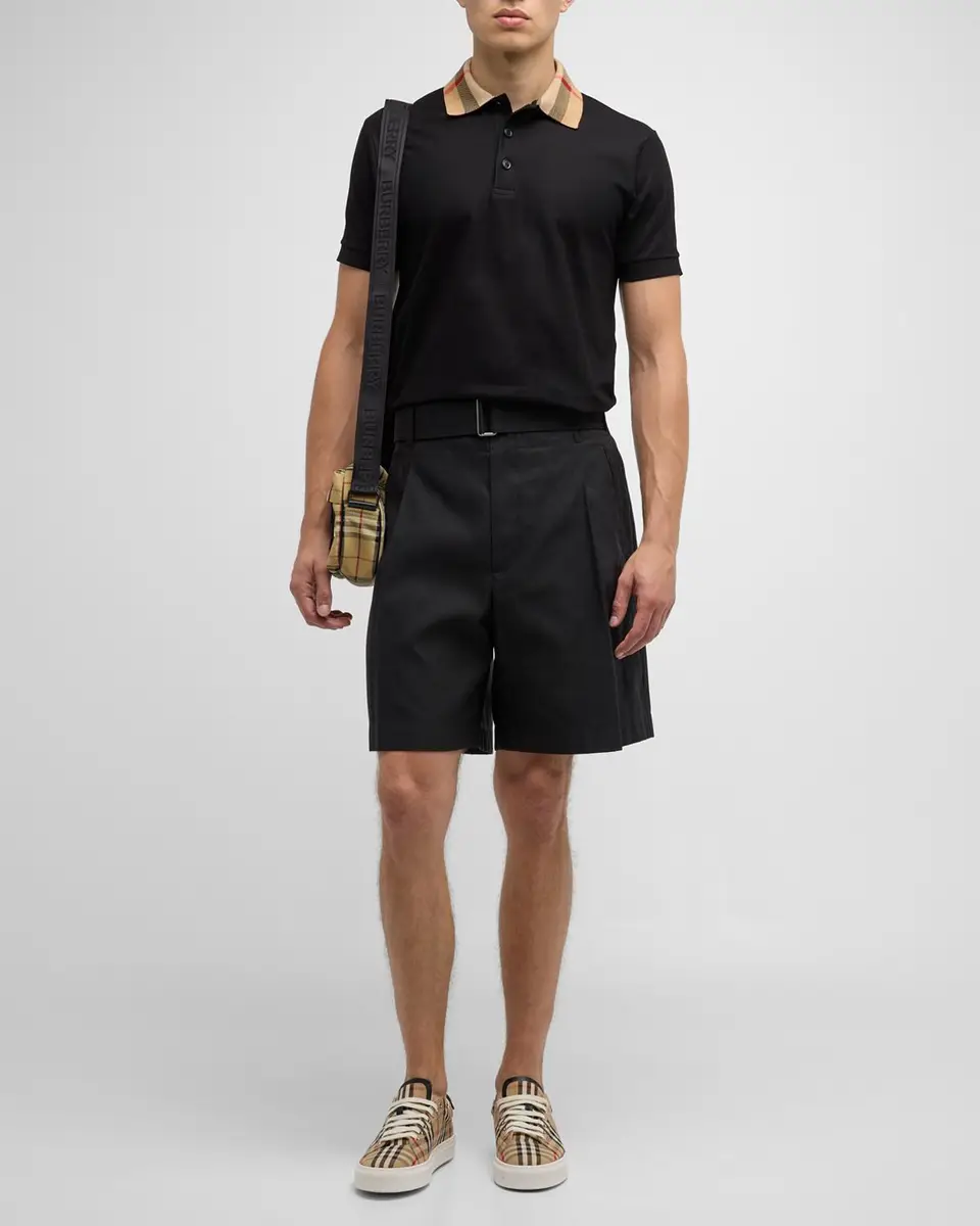 Burberry Men's Cody Check-Collar Polo Shirt | Thumbnail 2 Burberry Men's Cody Check-Collar Polo Shirt | Thumbnail 2