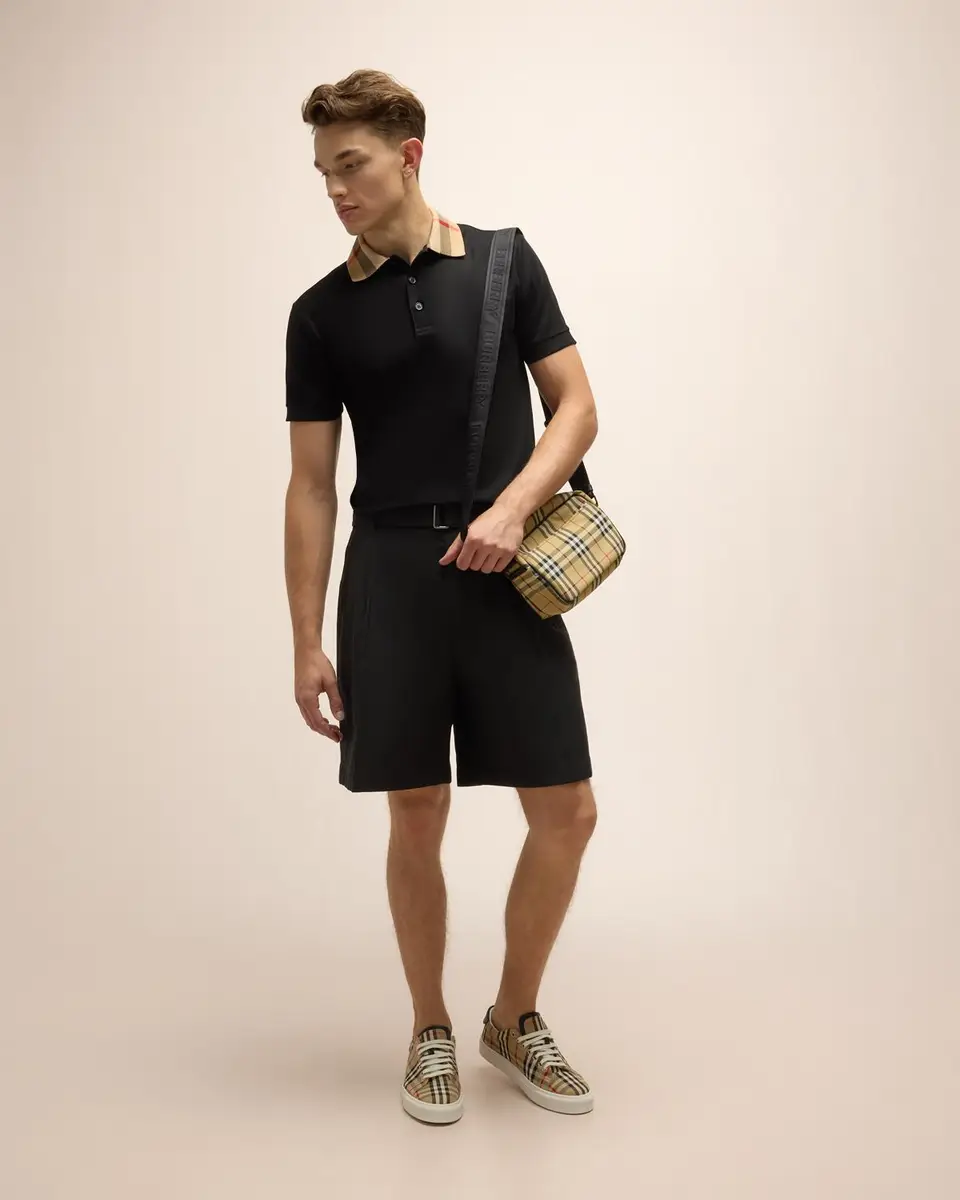 Burberry Men's Cody Check-Collar Polo Shirt | Thumbnail 5 Burberry Men's Cody Check-Collar Polo Shirt | Thumbnail 5