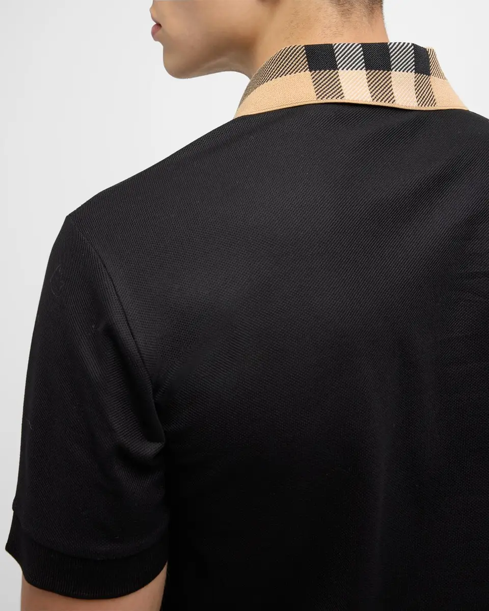 Burberry Men's Cody Check-Collar Polo Shirt | Thumbnail 6 Burberry Men's Cody Check-Collar Polo Shirt | Thumbnail 6