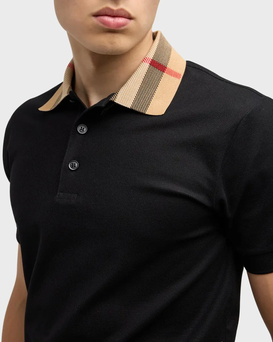 Burberry Men's Cody Check-Collar Polo Shirt | Thumbnail 8 Burberry Men's Cody Check-Collar Polo Shirt | Thumbnail 8