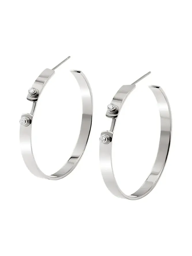 18K Monday Morning Mood Hoop Earrings 18K Monday Morning Mood Hoop Earrings