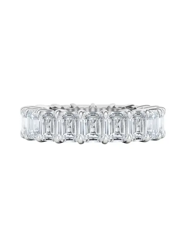 18K Emerald Cut Lab Grown Diamond Eternity Band, 6.6tcw