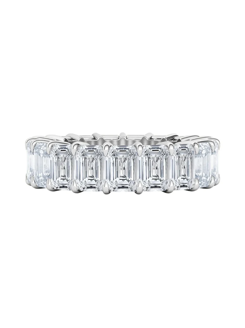 18K Emerald Cut Lab Grown Diamond Eternity Band, 6.6tcw 18K Emerald Cut Lab Grown Diamond Eternity Band, 6.6tcw