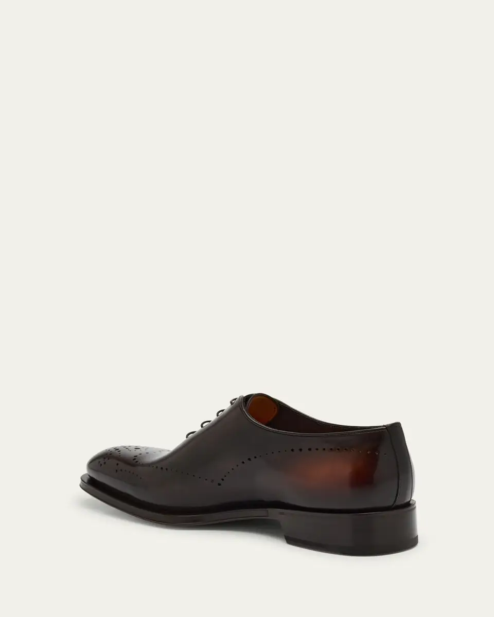 Santoni Men's Kaj Bicolor Brogue Leather Oxfords | Thumbnail 4