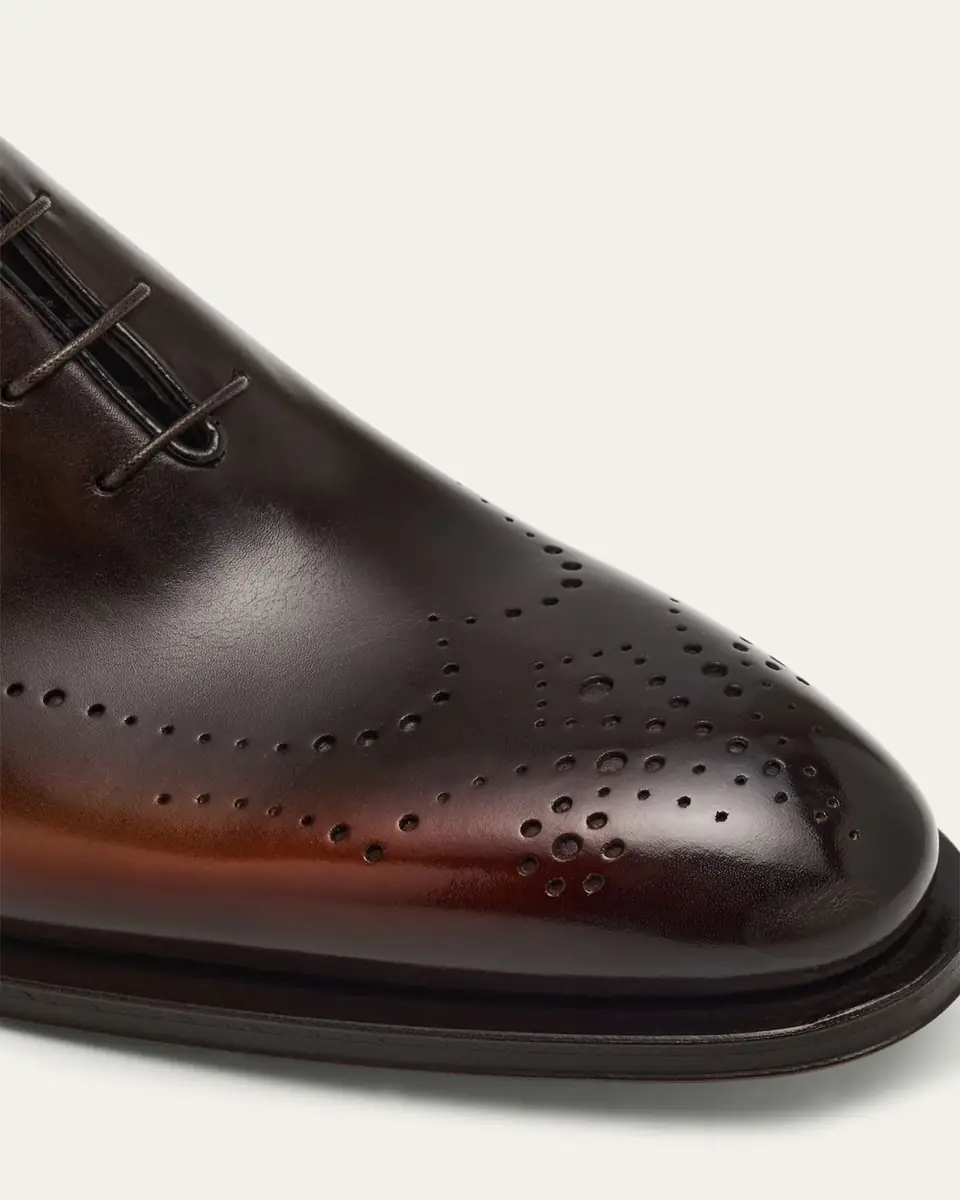Santoni Men's Kaj Bicolor Brogue Leather Oxfords | Thumbnail 5