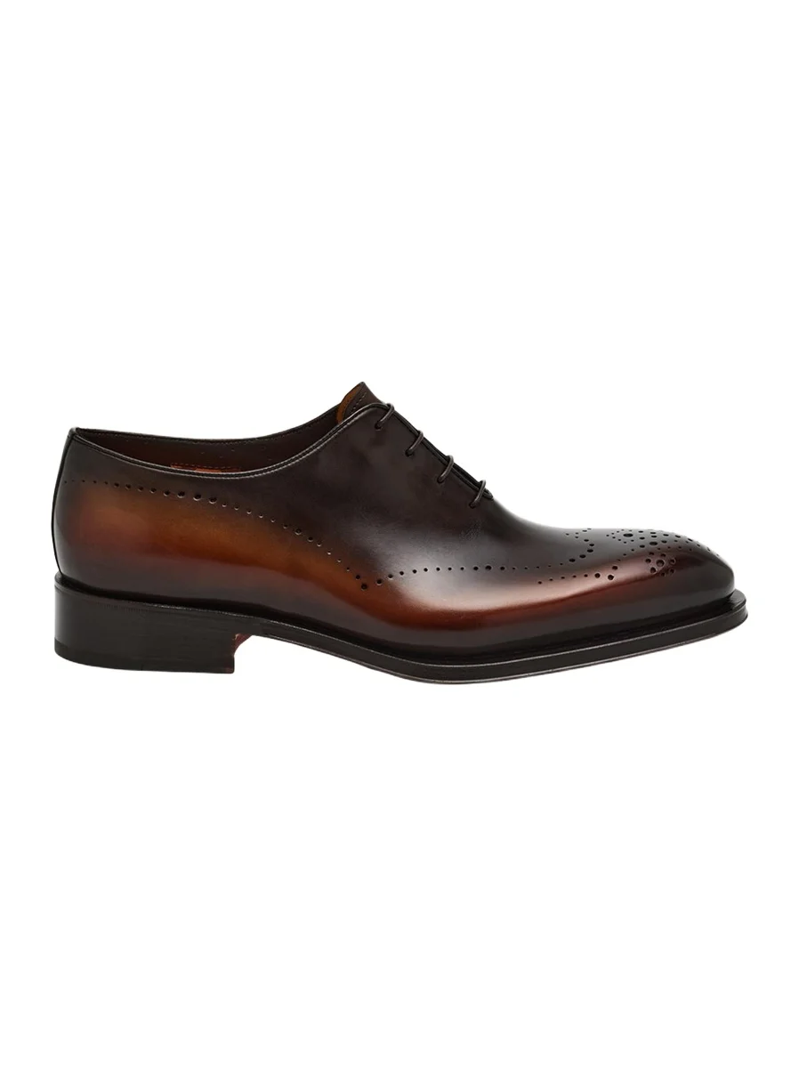 Santoni Men's Kaj Bicolor Brogue Leather Oxfords