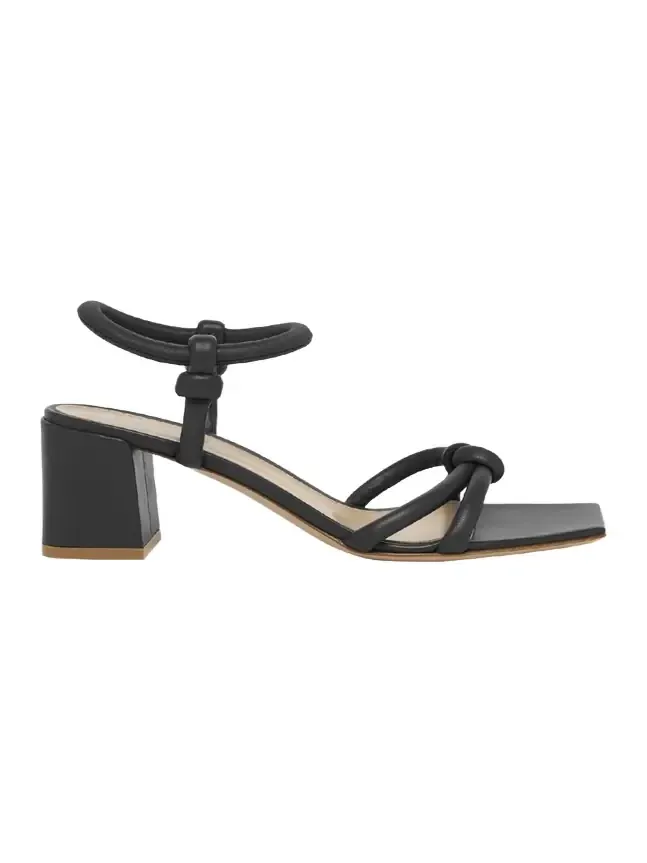 Knotted Leather Block-Heel Sandals Knotted Leather Block-Heel Sandals