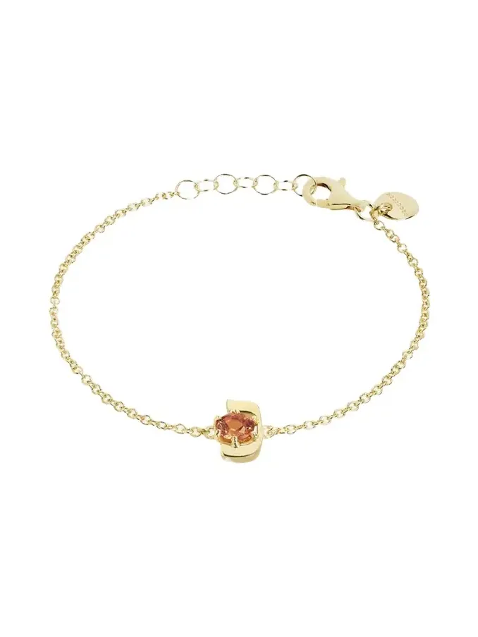 18K Gold Hebrew NUN Initial Bracelet