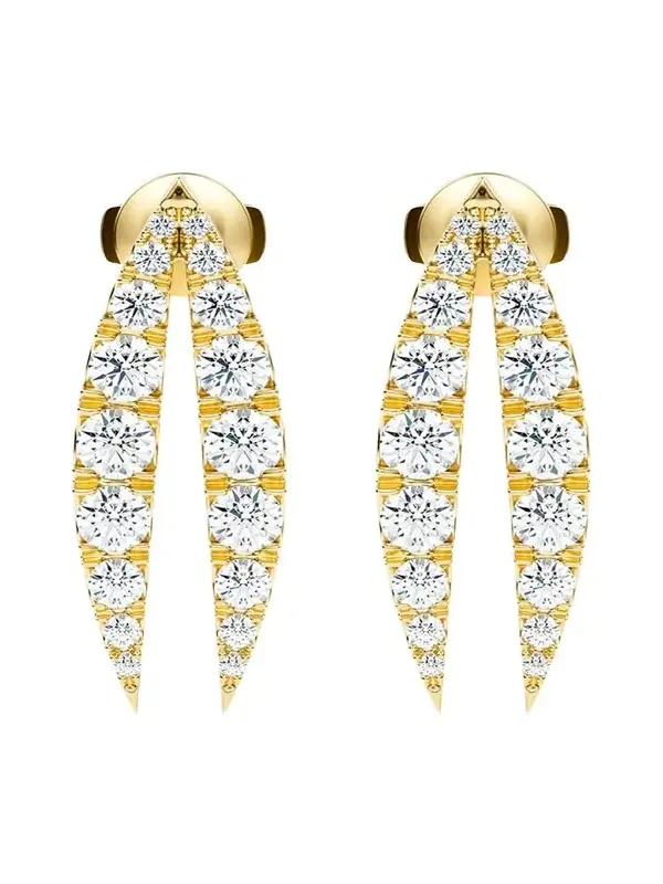 Lotus Diamond Drop Earrings