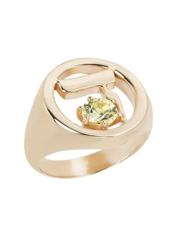 18k Gold Hebrew DALET Initial Signet Ring 18k Gold Hebrew DALET Initial Signet Ring
