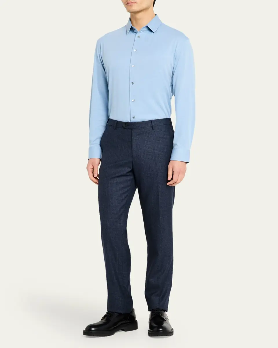 Giorgio Armani Men's Flex Tortona Cotton Jersey Sport Shirt | Thumbnail 2 Giorgio Armani Men's Flex Tortona Cotton Jersey Sport Shirt | Thumbnail 2