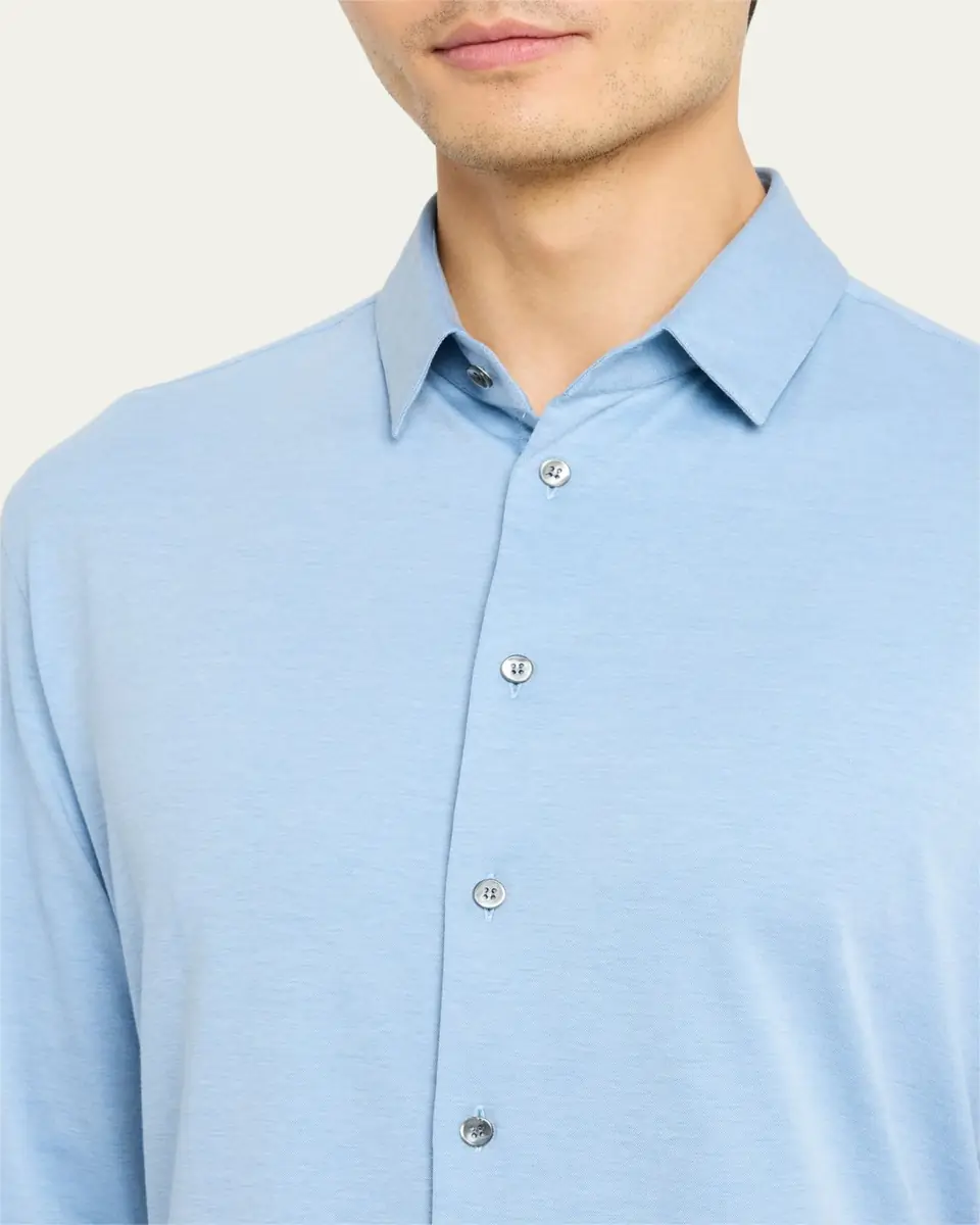 Giorgio Armani Men's Flex Tortona Cotton Jersey Sport Shirt | Thumbnail 5 Giorgio Armani Men's Flex Tortona Cotton Jersey Sport Shirt | Thumbnail 5