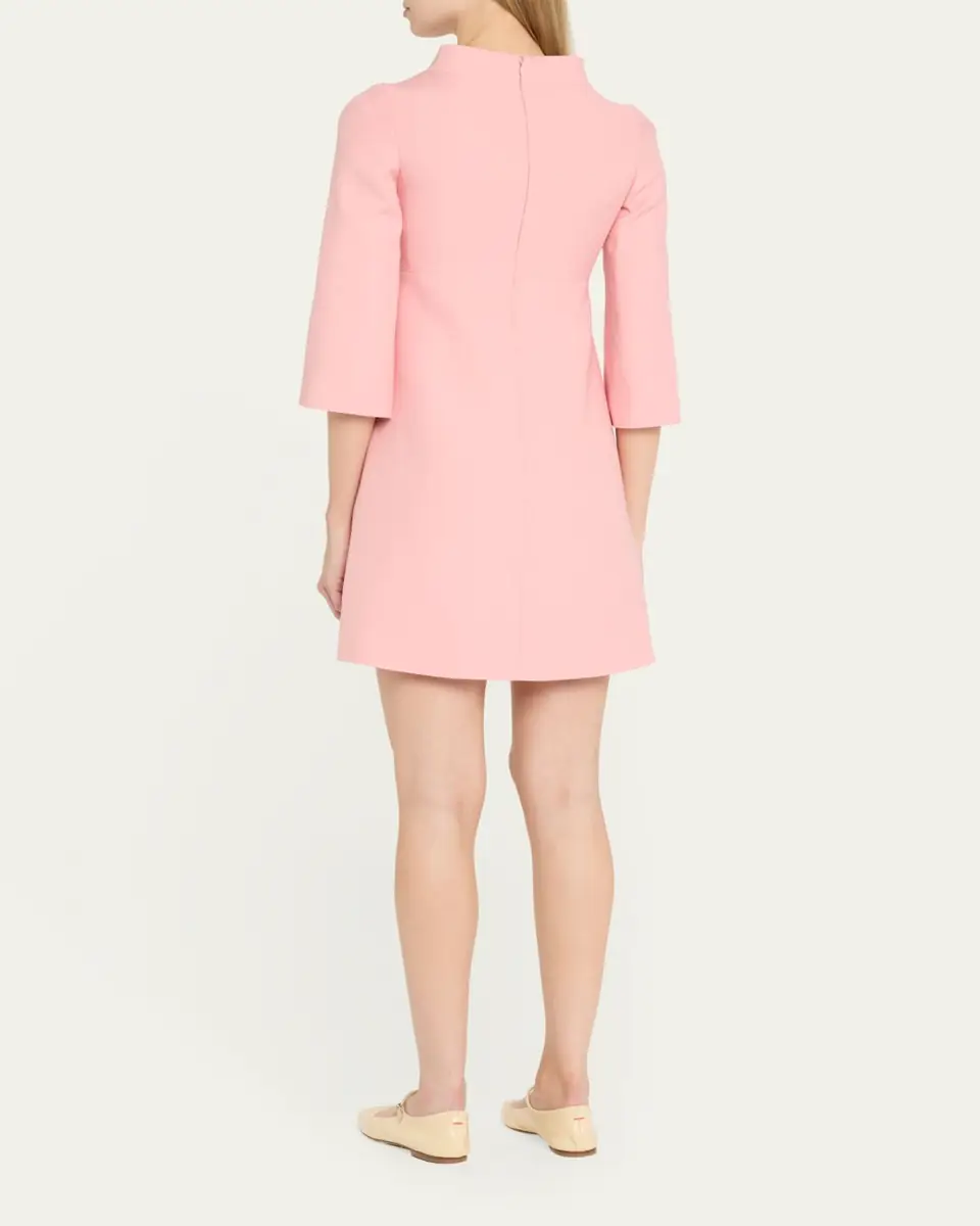 Valentino Garavani Funnel-Neck Crystal Button Mini Dress | Thumbnail 3