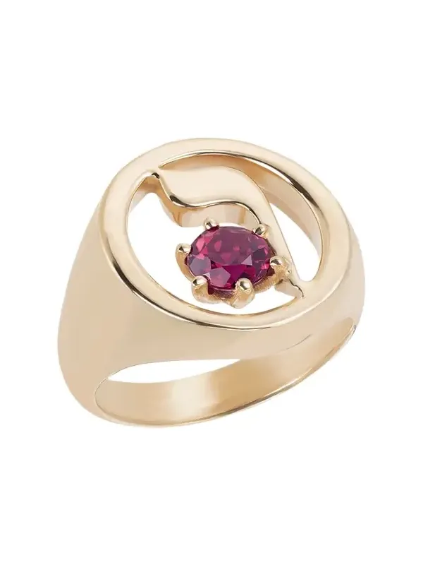 18K Gold Hebrew VAV Initial Signet Ring 18K Gold Hebrew VAV Initial Signet Ring