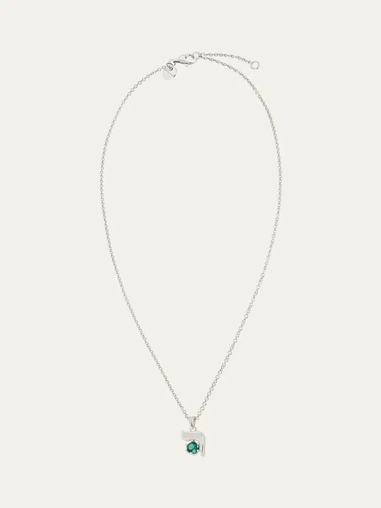 18K Gold Hebrew RESH Initial Necklace 18K Gold Hebrew RESH Initial Necklace