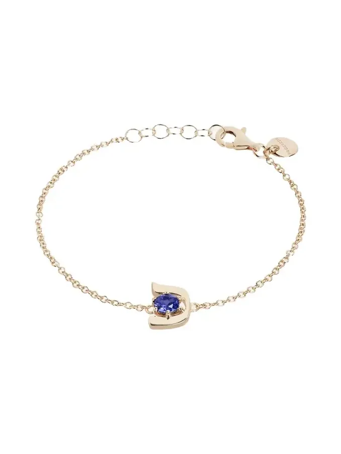 18K Gold Hebrew KHAF Initial Bracelet