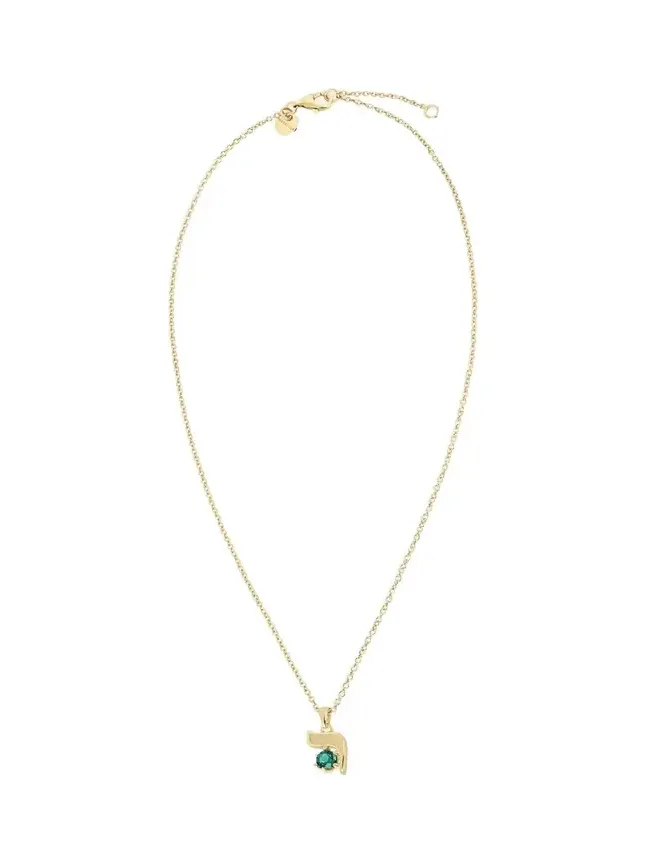 18K Gold Hebrew RESH Initial Necklace 18K Gold Hebrew RESH Initial Necklace