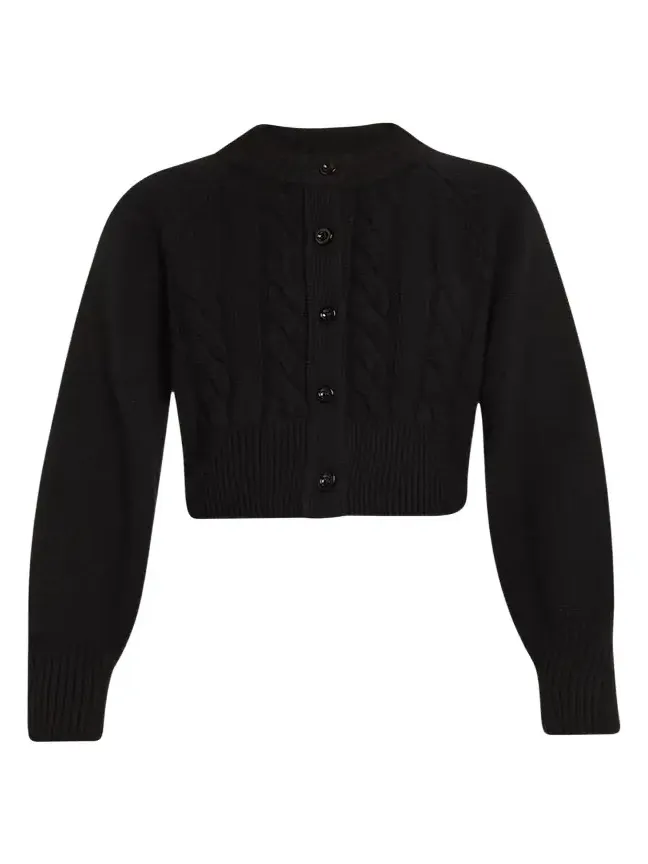 Rita Cropped Wool and Cashmere Cable-Knit Cardigan