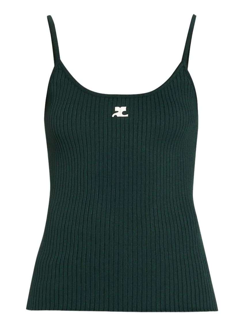 Logo Ribbed Knit Tank Top