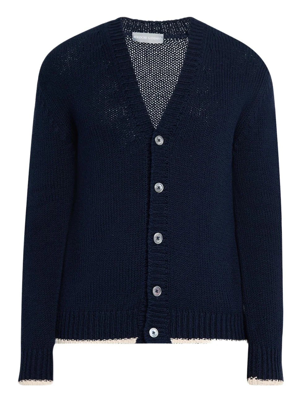 Bergdorf Goodman Men's Cotton Contrast-Trim Cardigan