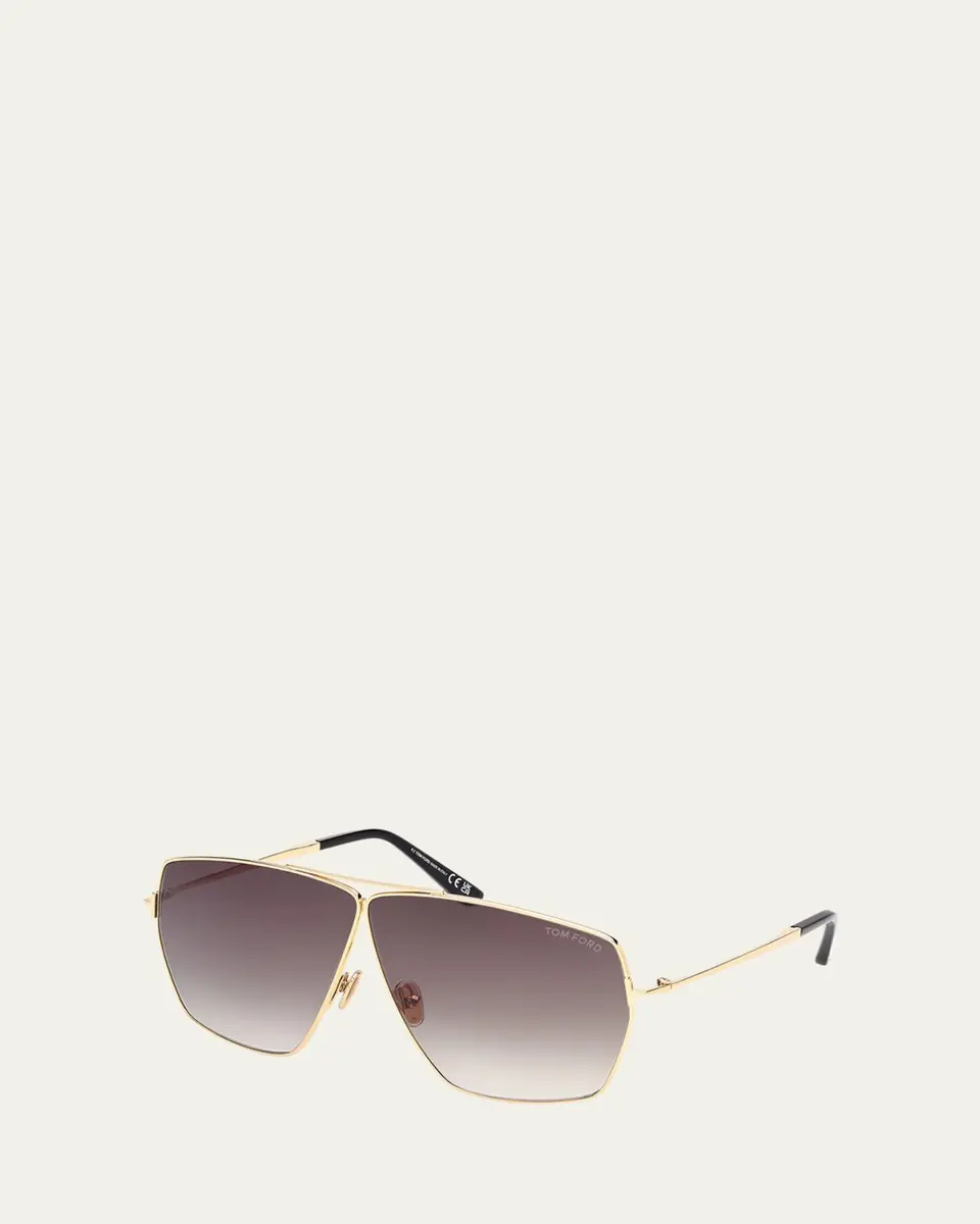 Tom Ford Stella Aviator Square Metal Sunglasses | Thumbnail 2