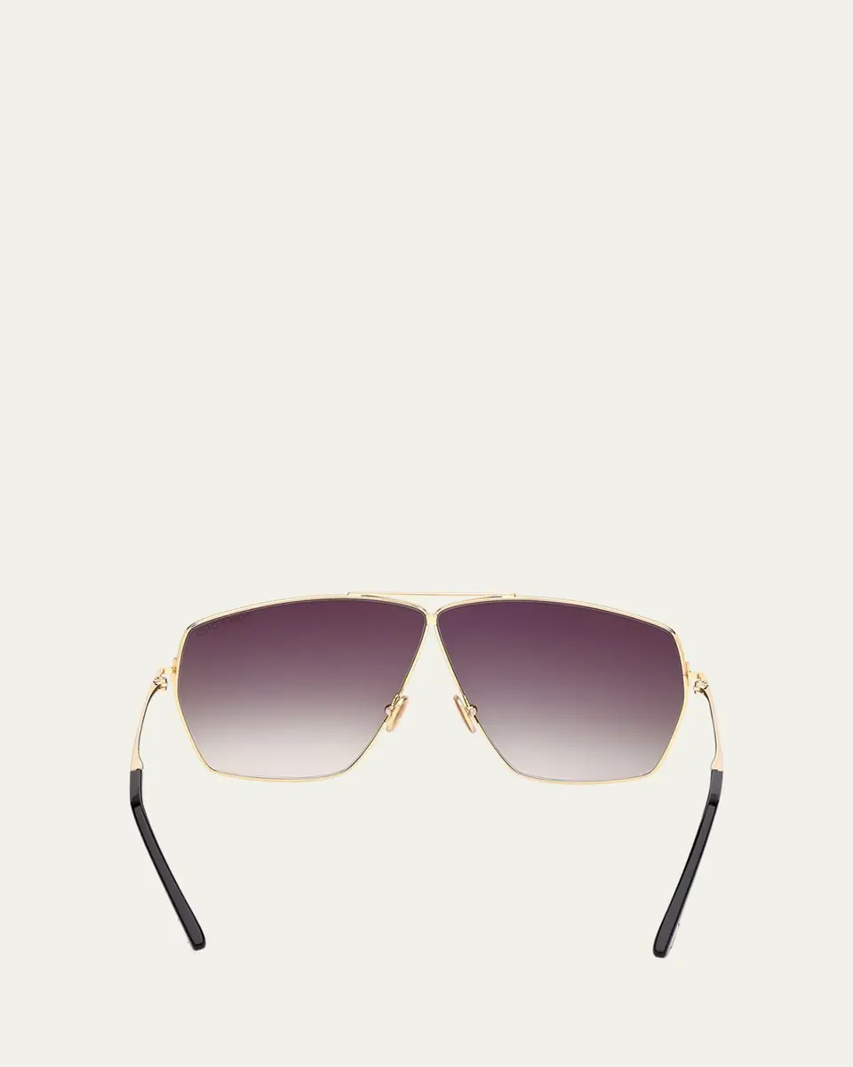 Tom Ford Stella Aviator Square Metal Sunglasses | Thumbnail 5
