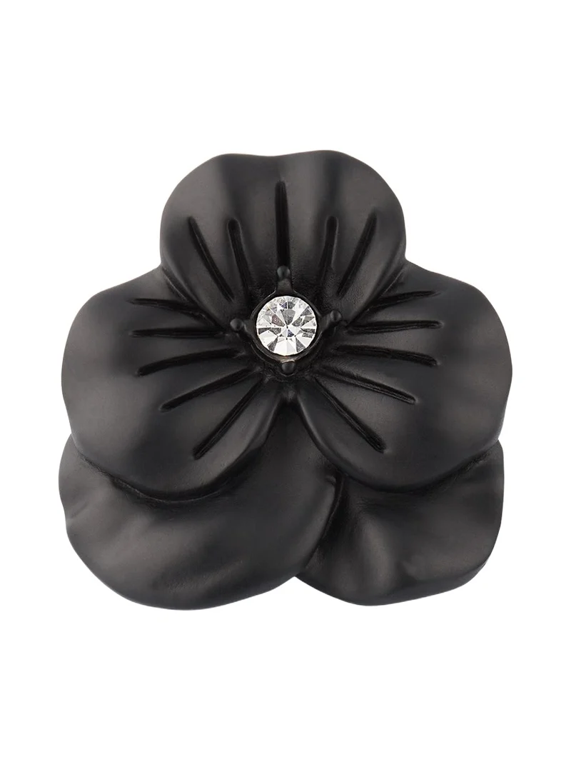 Men's Matte Black Flower Lapel Pin
