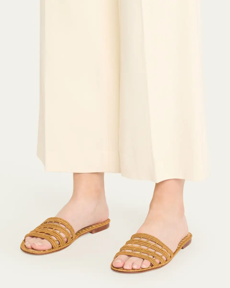 CARRIE FORBES Alana Raffia Flat Slide Sandals | Thumbnail 2 CARRIE FORBES Alana Raffia Flat Slide Sandals | Thumbnail 2