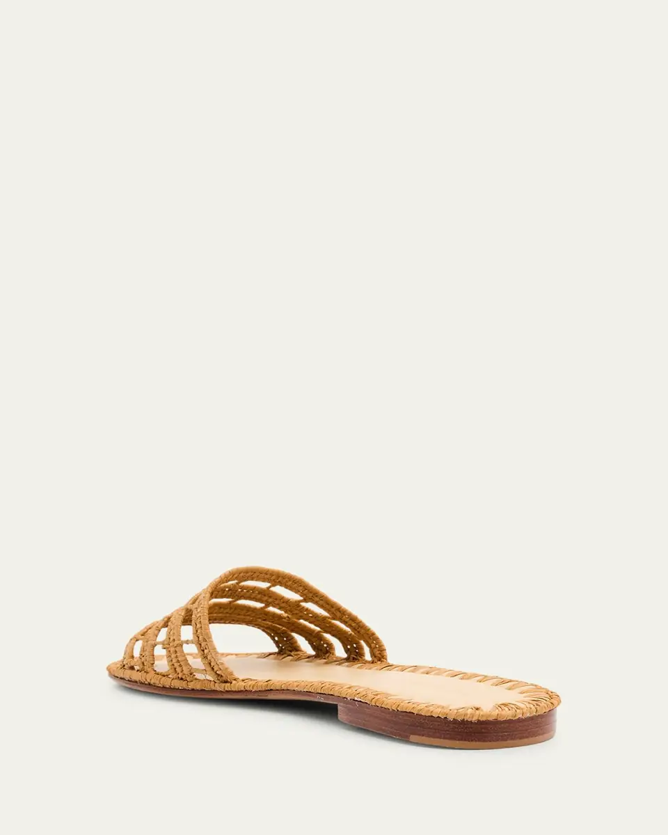 CARRIE FORBES Alana Raffia Flat Slide Sandals | Thumbnail 4 CARRIE FORBES Alana Raffia Flat Slide Sandals | Thumbnail 4