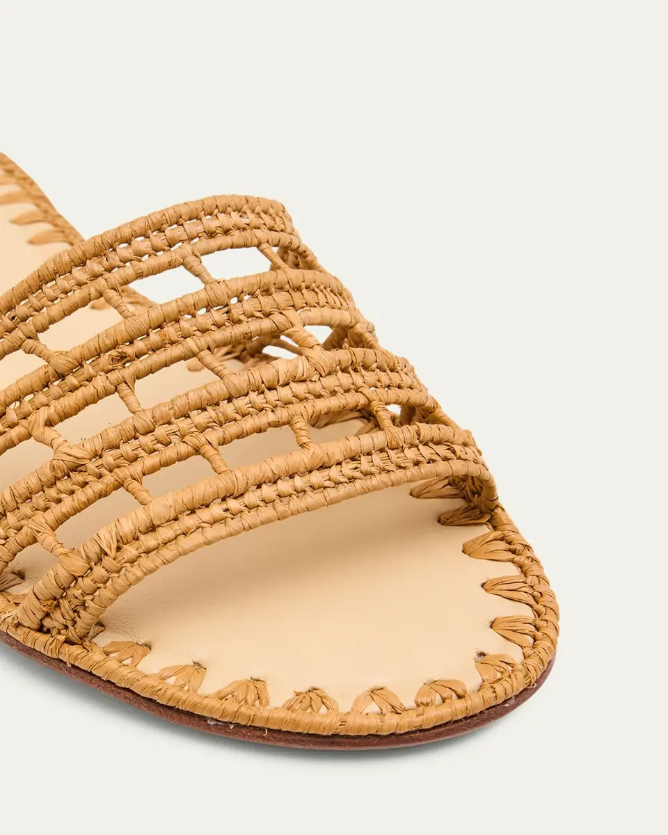 CARRIE FORBES Alana Raffia Flat Slide Sandals | Thumbnail 5 CARRIE FORBES Alana Raffia Flat Slide Sandals | Thumbnail 5