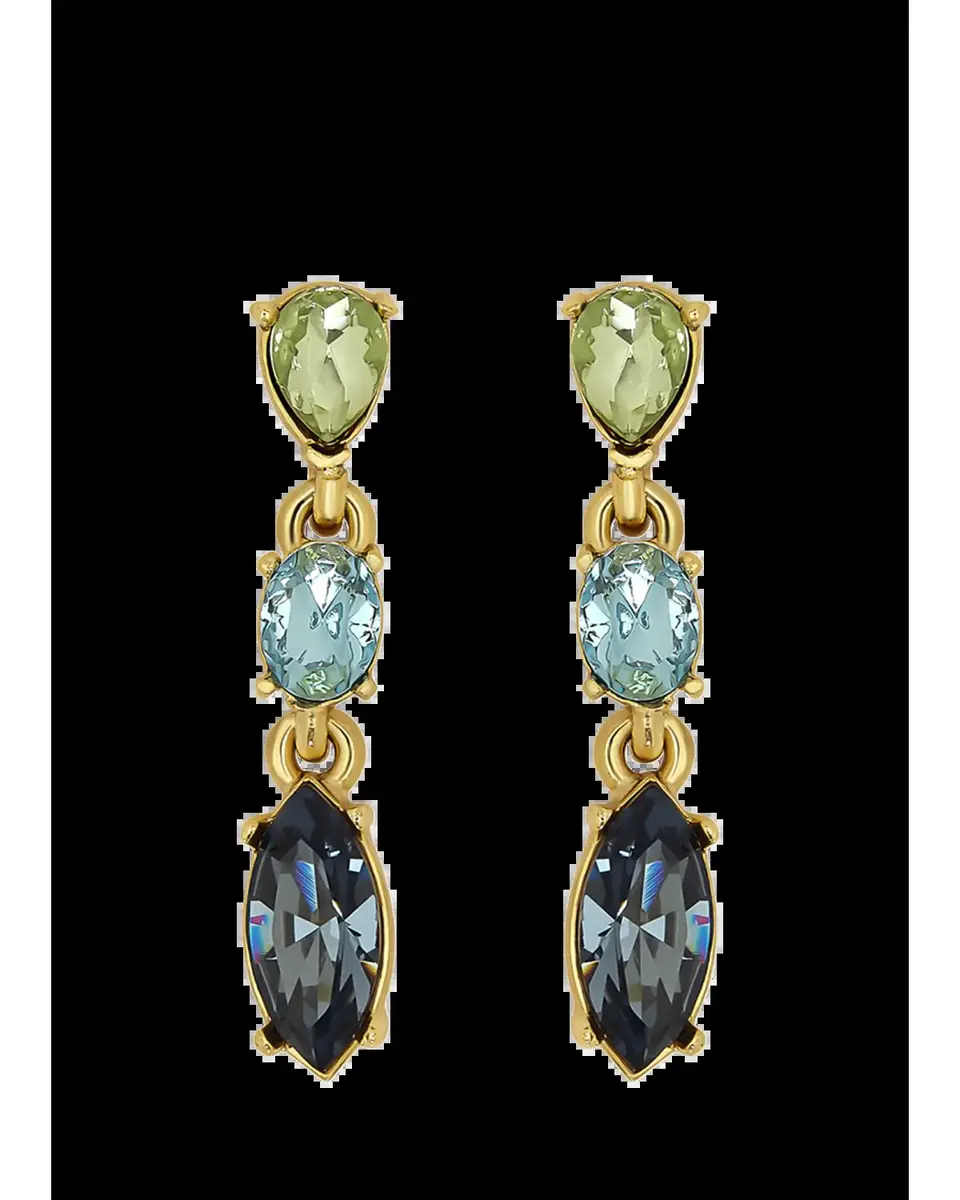 Oscar de la Renta Crystal Three-Drop Earrings | Thumbnail 2