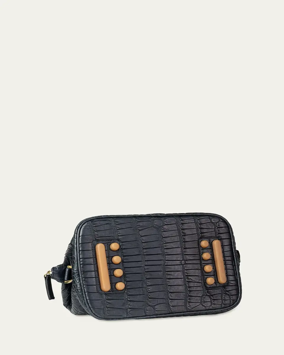 Abas Men's Alligator Travel Toiletry Bag | Thumbnail 3