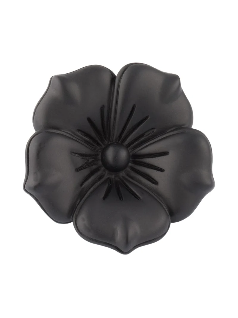Men's Matte Black Flower Lapel Pin