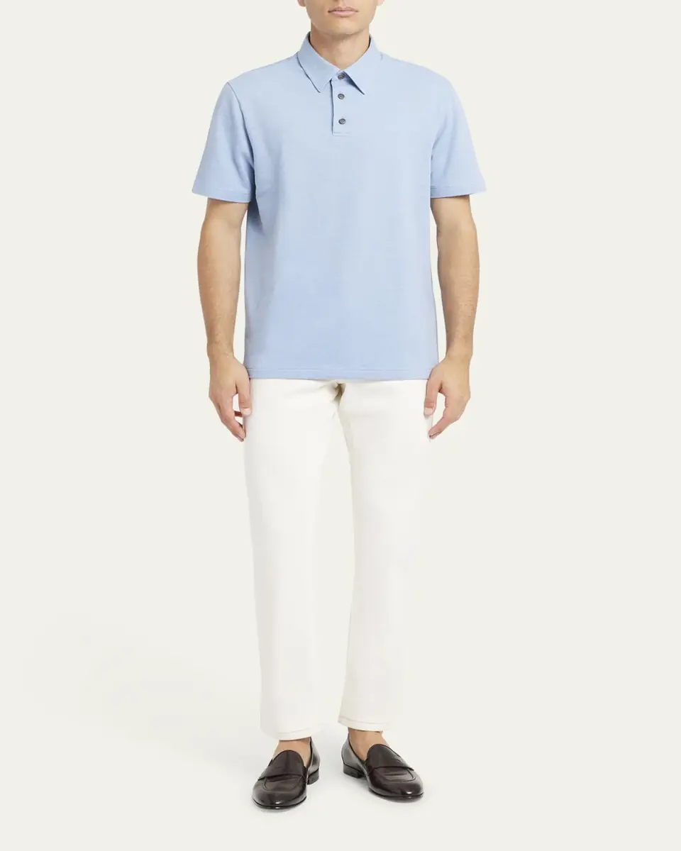 Brioni Men's Jersey Pique Polo Shirt | Thumbnail 6