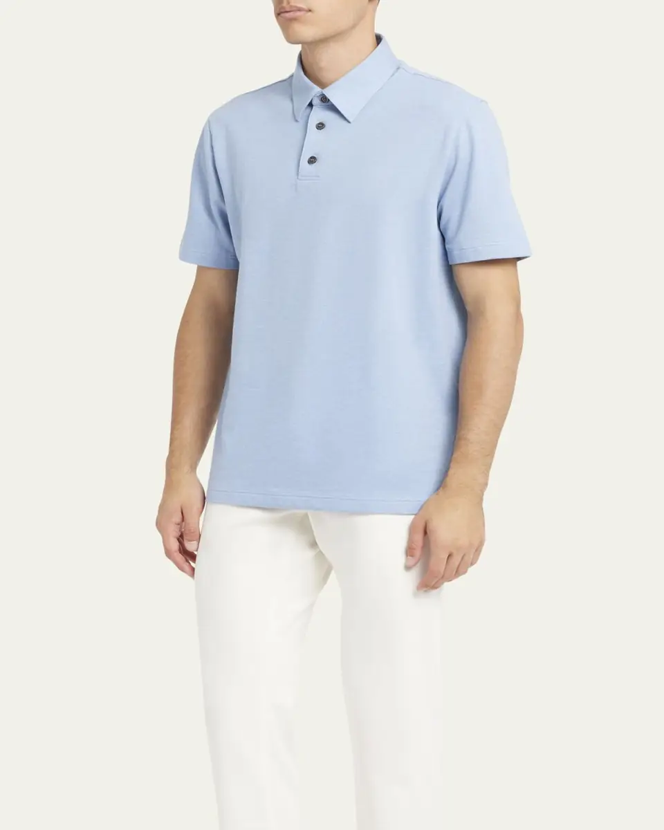 Brioni Men's Jersey Pique Polo Shirt | Thumbnail 8