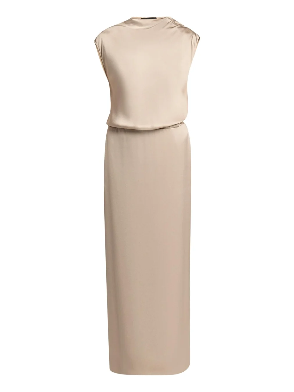 Long Cowl-Neck Double Satin Dress Long Cowl-Neck Double Satin Dress