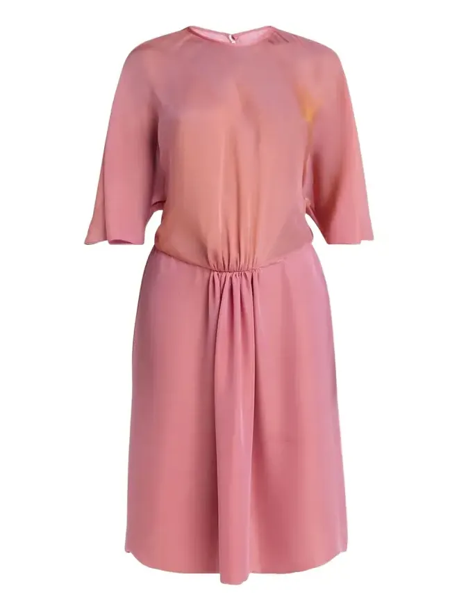Iridescent Chiffon 3/4-Sleeve Midi Dress Iridescent Chiffon 3/4-Sleeve Midi Dress