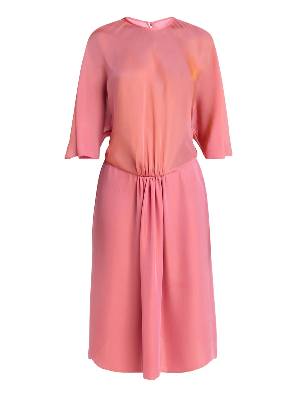 Iridescent Chiffon 3/4-Sleeve Midi Dress Iridescent Chiffon 3/4-Sleeve Midi Dress
