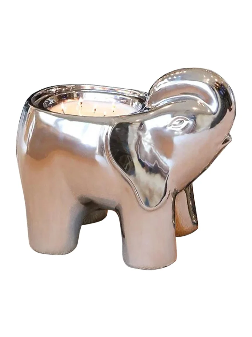 Thompson Ferrier Silvertone Grand Elephant Candle, 20 oz.