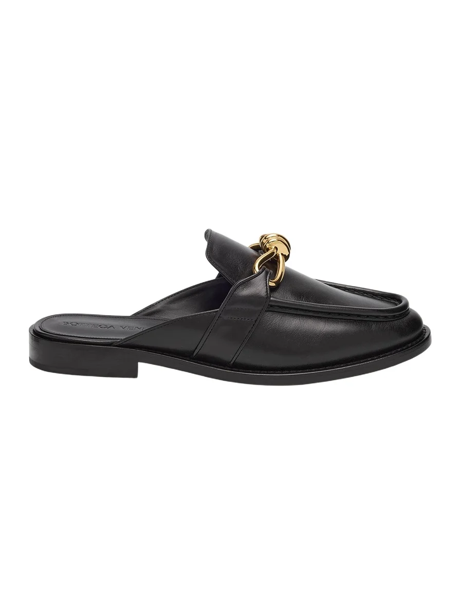 Astaire Knot Leather Loafer Mules