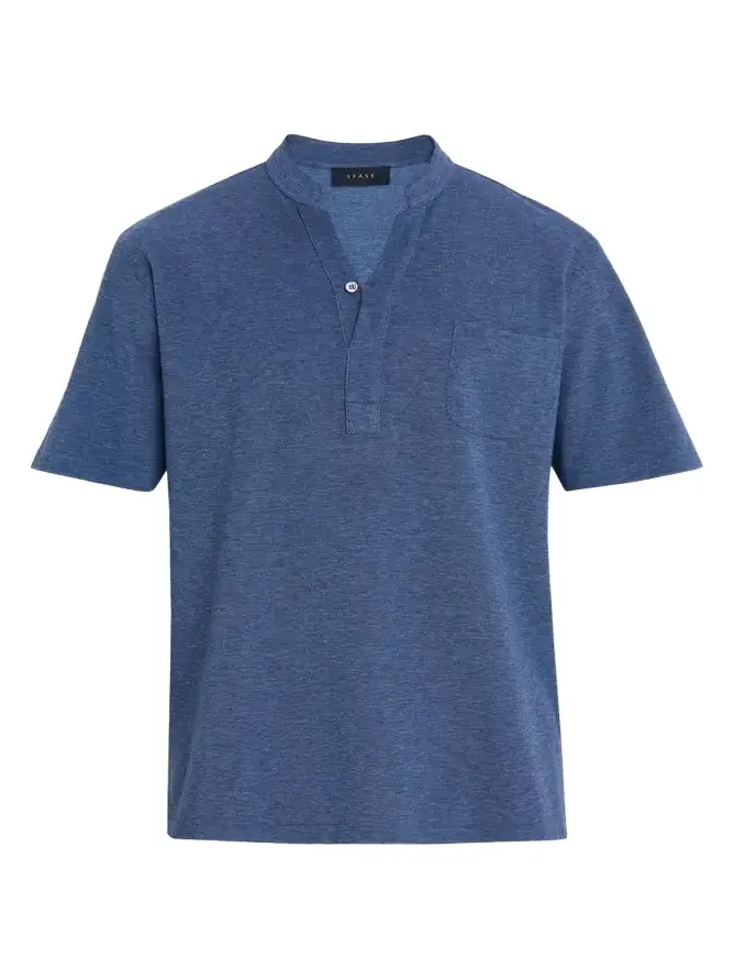 Men's Fish Tail V-Neck Pocket Polo Shirt Men's Fish Tail V-Neck Pocket Polo Shirt