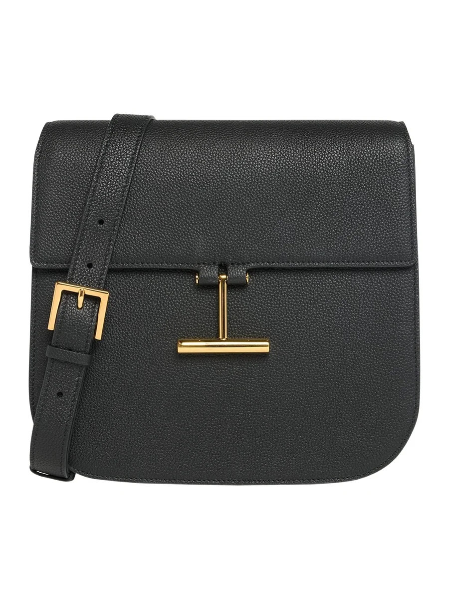 Tara Medium Crossbody in Grained Leather with Leather Strap Tara Medium Crossbody in Grained Leather with Leather Strap