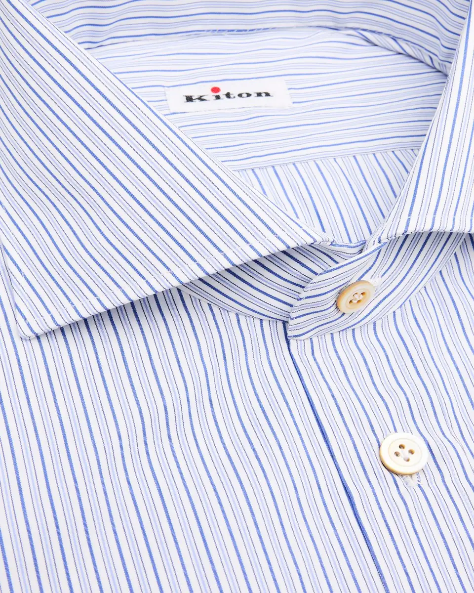 Kiton Men's Cotton Tonal Multi-Stripe Dress Shirt | Thumbnail 2 Kiton Men's Cotton Tonal Multi-Stripe Dress Shirt | Thumbnail 2
